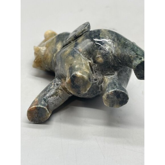 marble elephant figurine decor ears trunk 4x4.5" animal shine READ - Picture 5 of 5